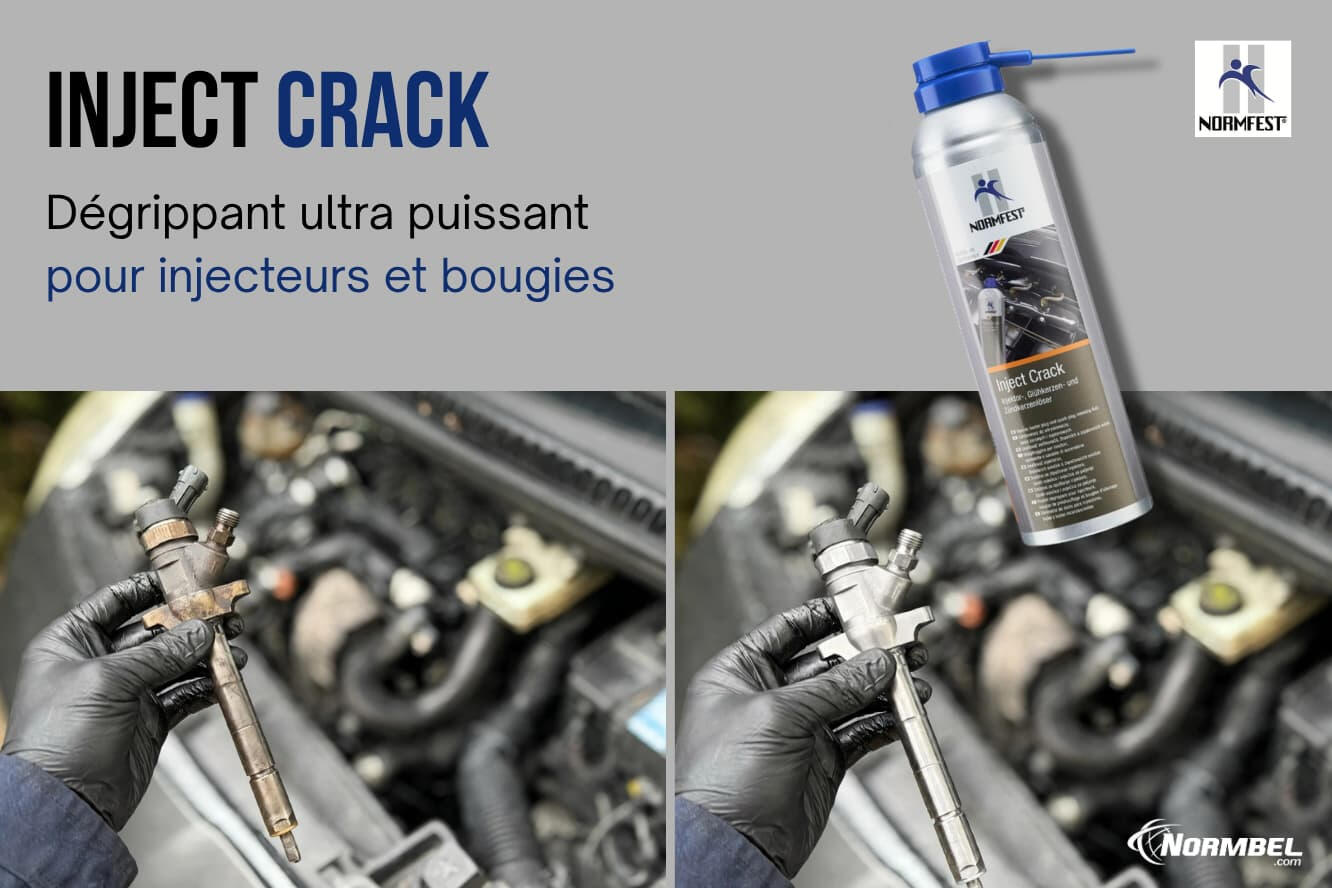 Image avant après d'un injecteur grippé. Après application dégrippant Inject Crack l'injecteur est libéré de la rouille